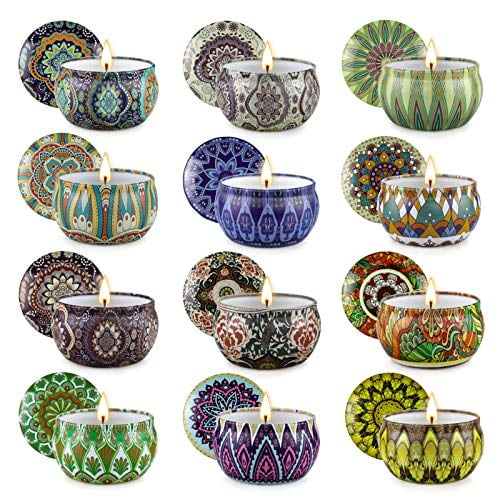 Scented Candles Gift Set, 12 Pack Aromatherapy Candles for Women, Candles for Home Scented, 300H Long Burning, Soy Wax Candle Set, Gifts for Mom Women SPA Birthday Anniversary Stocking Stuffers