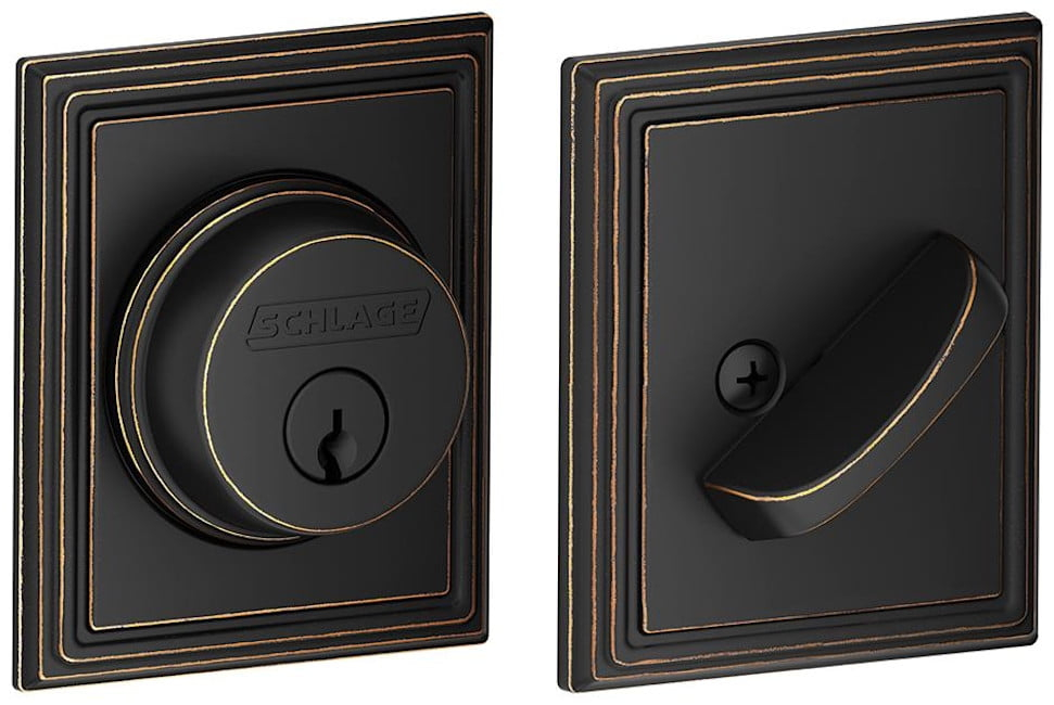 Schlage B60n-Add Single Cylinder Grade 1 Deadbolt - Bronze
