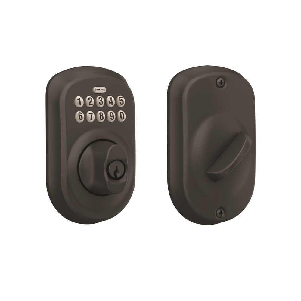 Schlage BE365 PLY 622 Keypad Electronic Deadbolt, Matte Black