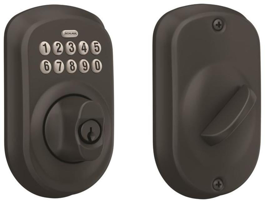 Schlage BE365 PLY 622 Keypad Electronic Deadbolt, Matte Black