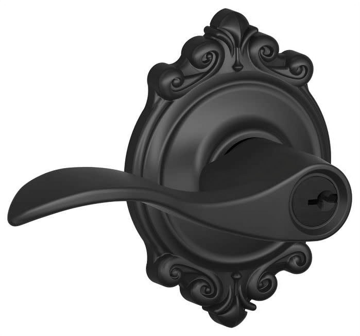 Schlage F51-Acc-Brk Accent Single Cylinder Keyed Entry Door Lever Set - Black