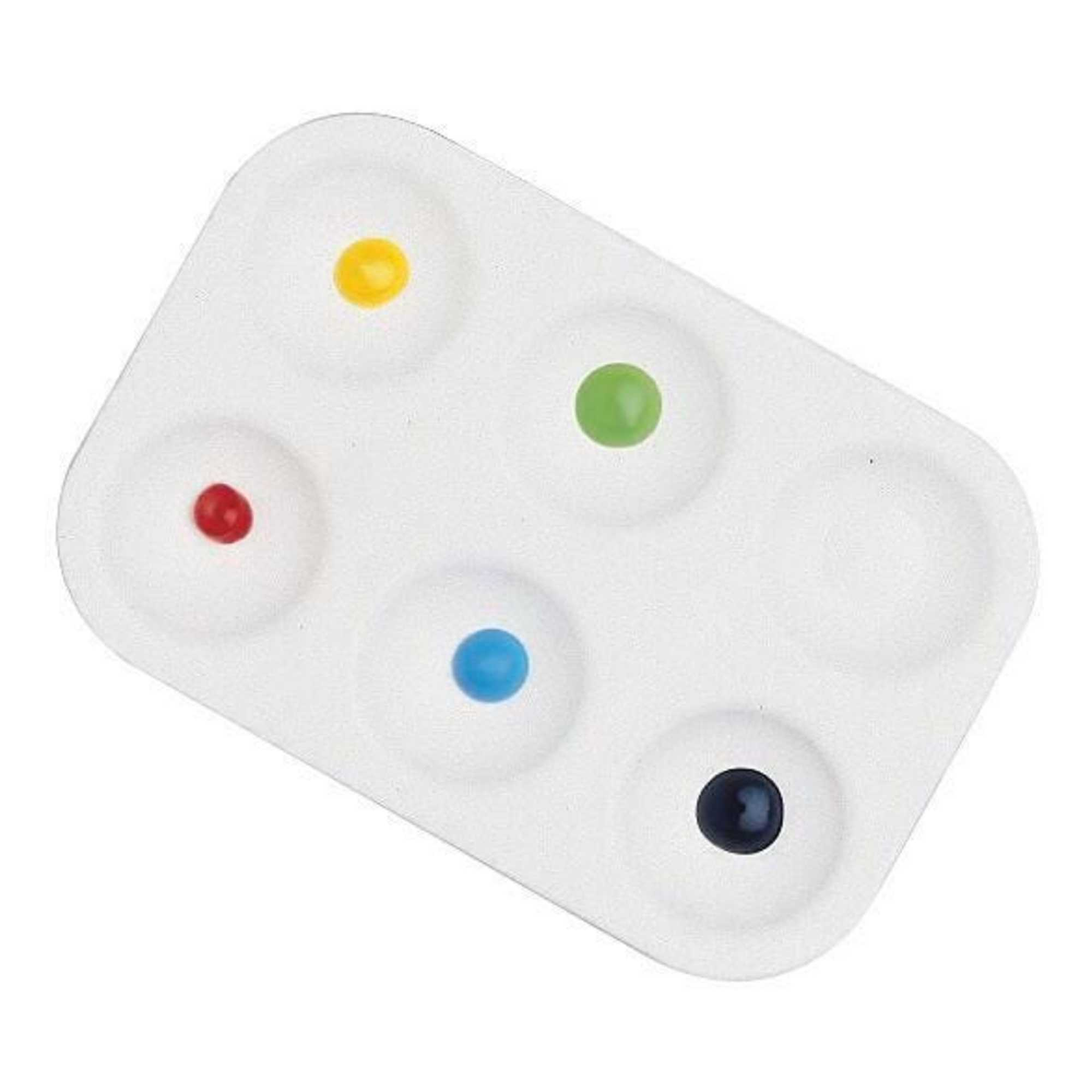 School Smart  Paint-Rite Tray With 6 Wells- White - Pack Of 12