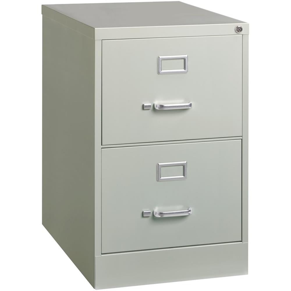 Scranton & Co 26.5" 2-Drawer Modern Metal Vertical File Cabinet in Light Gray