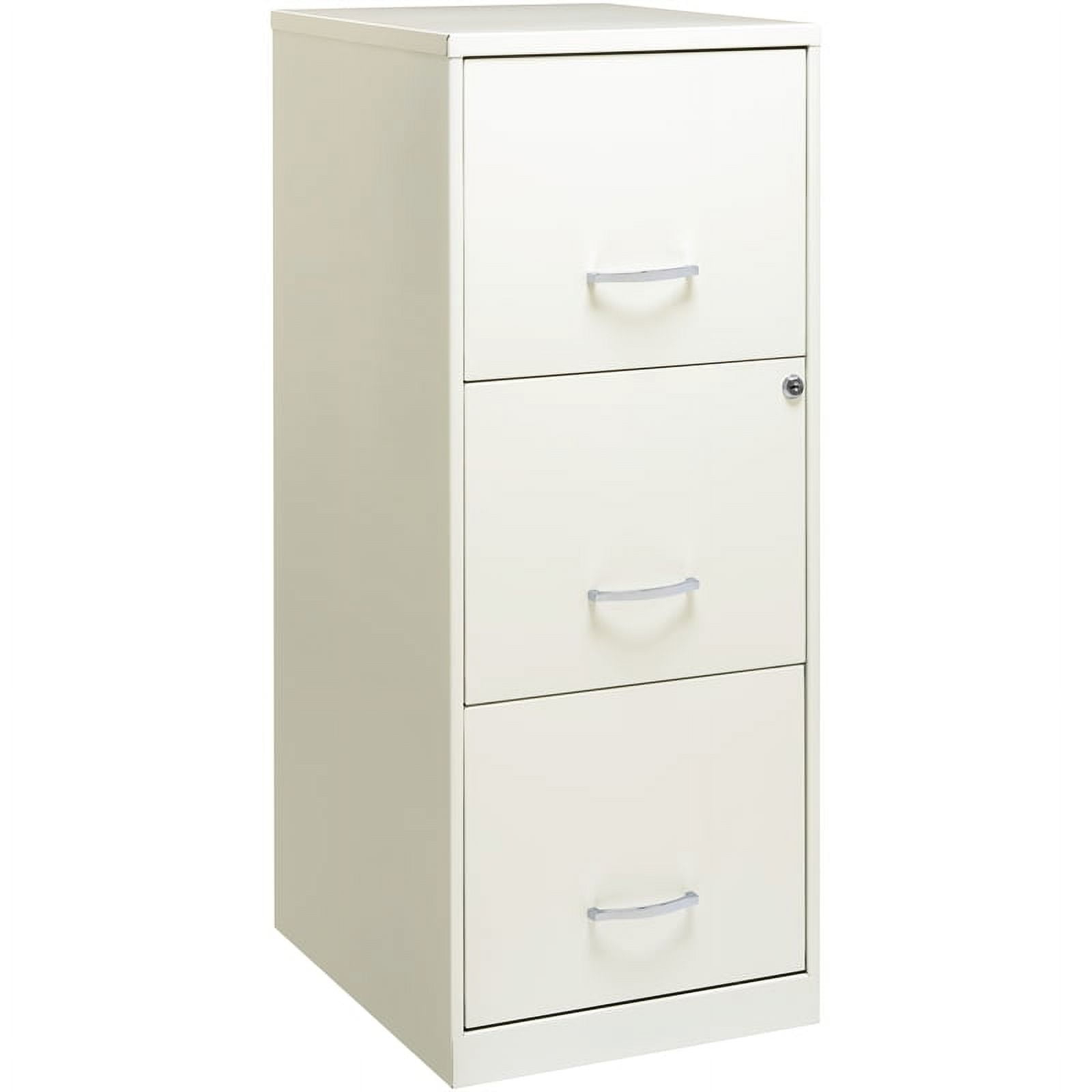 Scranton & Co 18" 3 Drawer Vertical File Cabinet in Pearl White