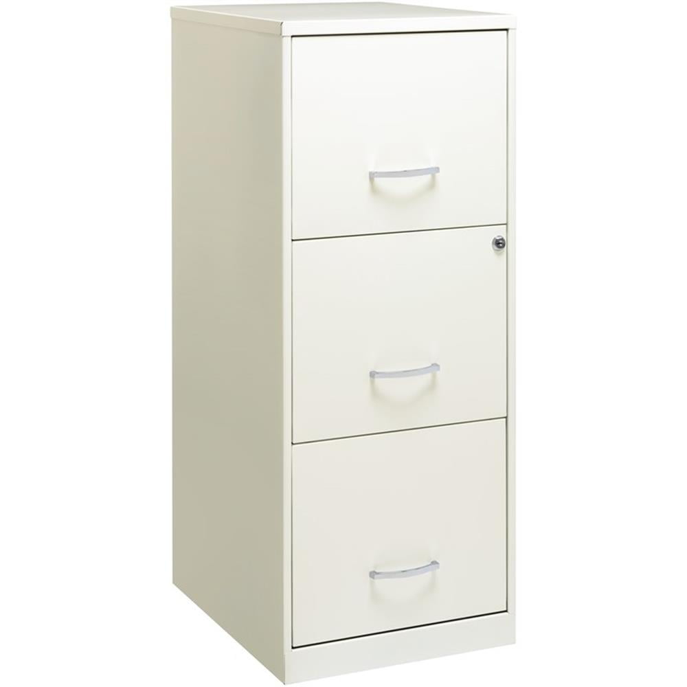 Scranton & Co 18" 3 Drawer Vertical File Cabinet in Pearl White