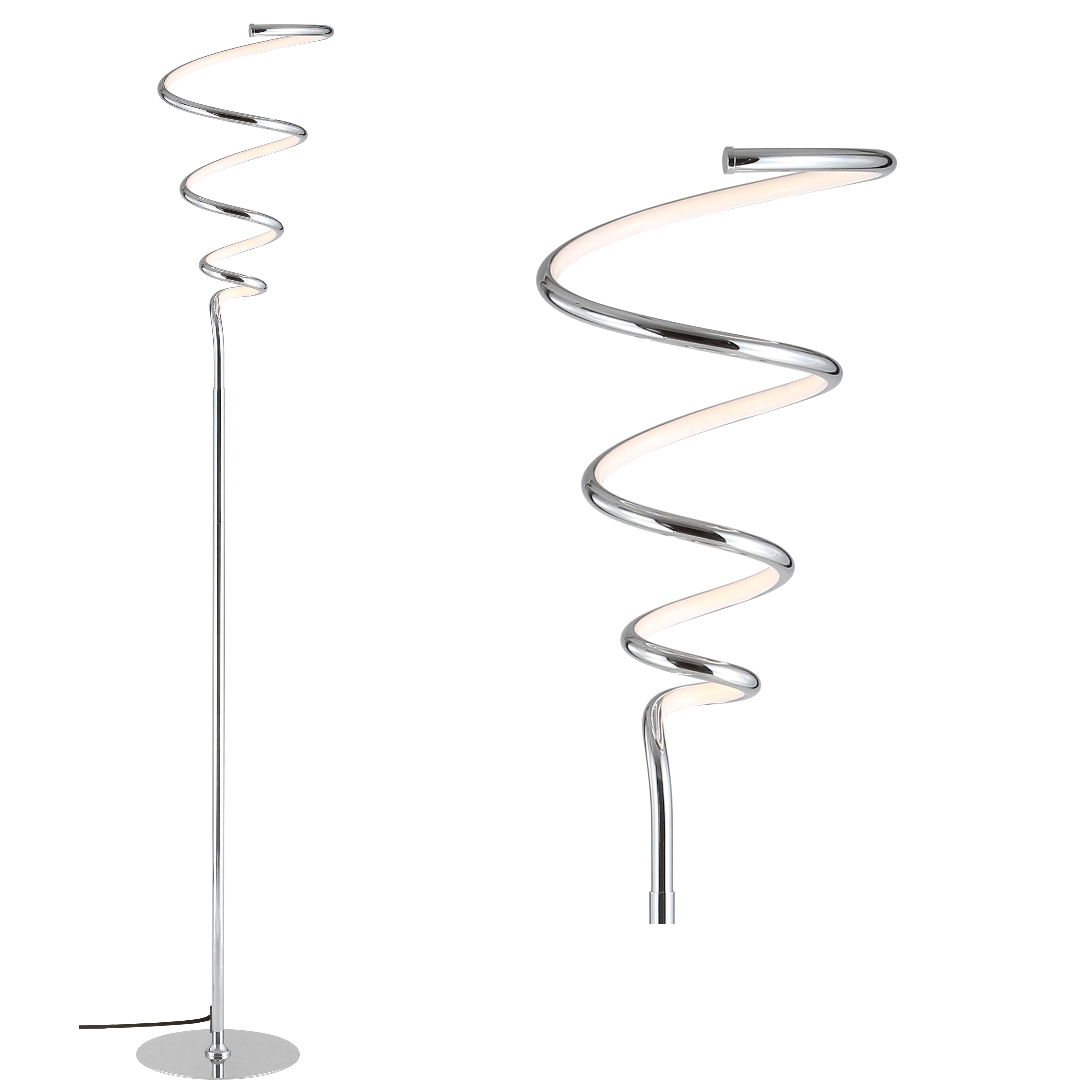JONATHAN Y JYL7027A Scribble 60.5" Modern Dimmable Metal Integrated LED Floor Lamp, Contemporary, Minimalist, Glam for living room, dinning room, bedroom, office, Chrome
