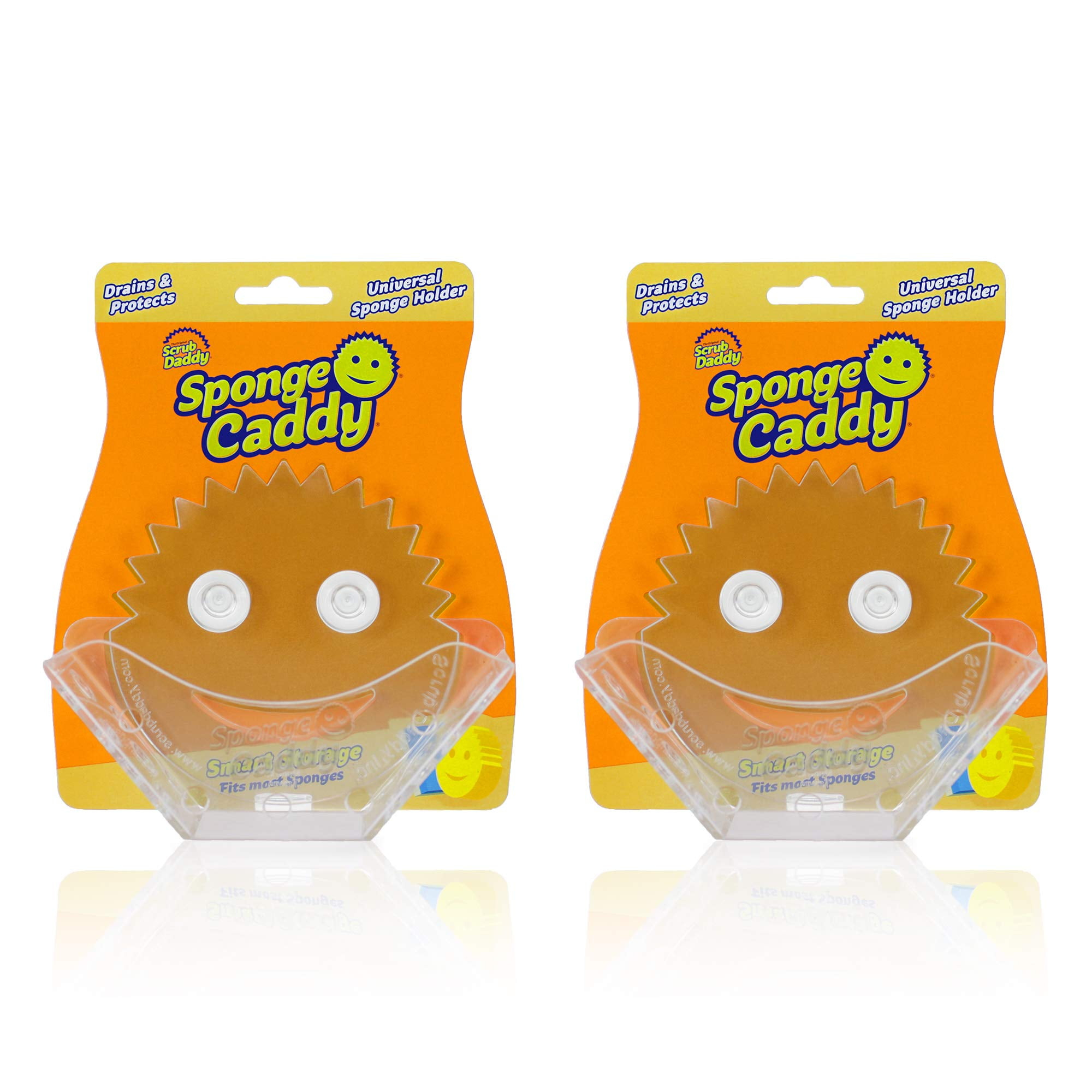 Scrub Daddy Sponge Sponge Caddy - Suction Sponge Holder, Sink Organizer Kitchen Bathroom, Self Draining, Easy Dishwasher Safe, Universal Sponges Scrubbers
