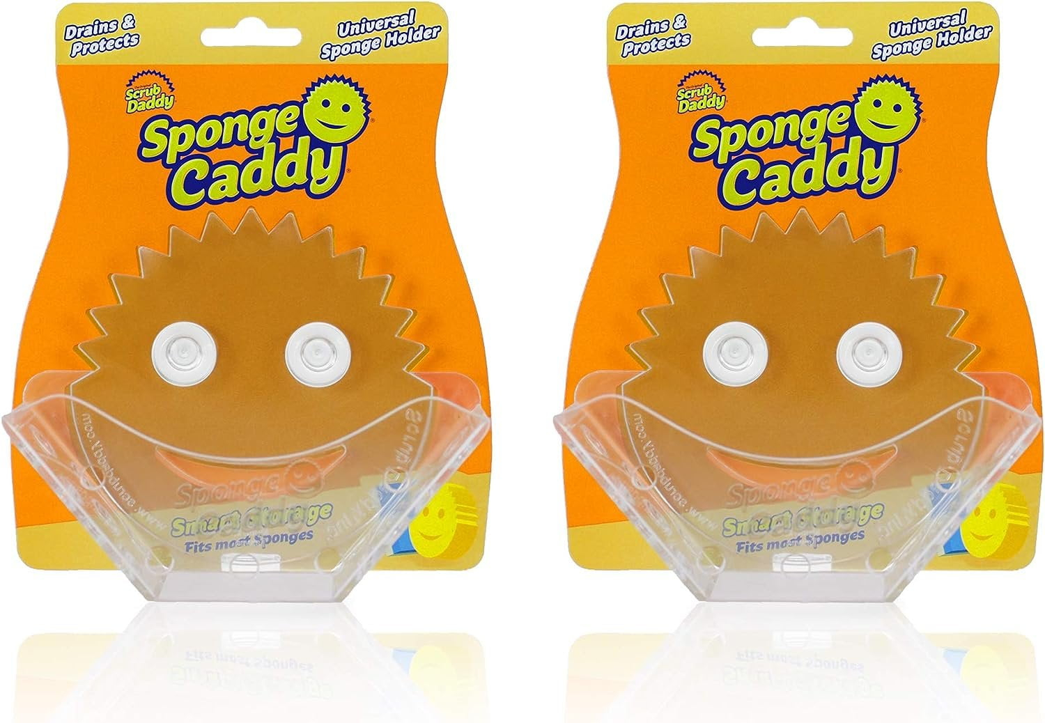 Scrub Daddy Sponge Sponge Caddy - Suction Sponge Holder, Sink Organizer Kitchen Bathroom, Self Draining, Easy Dishwasher Safe, Universal Sponges Scrubbers