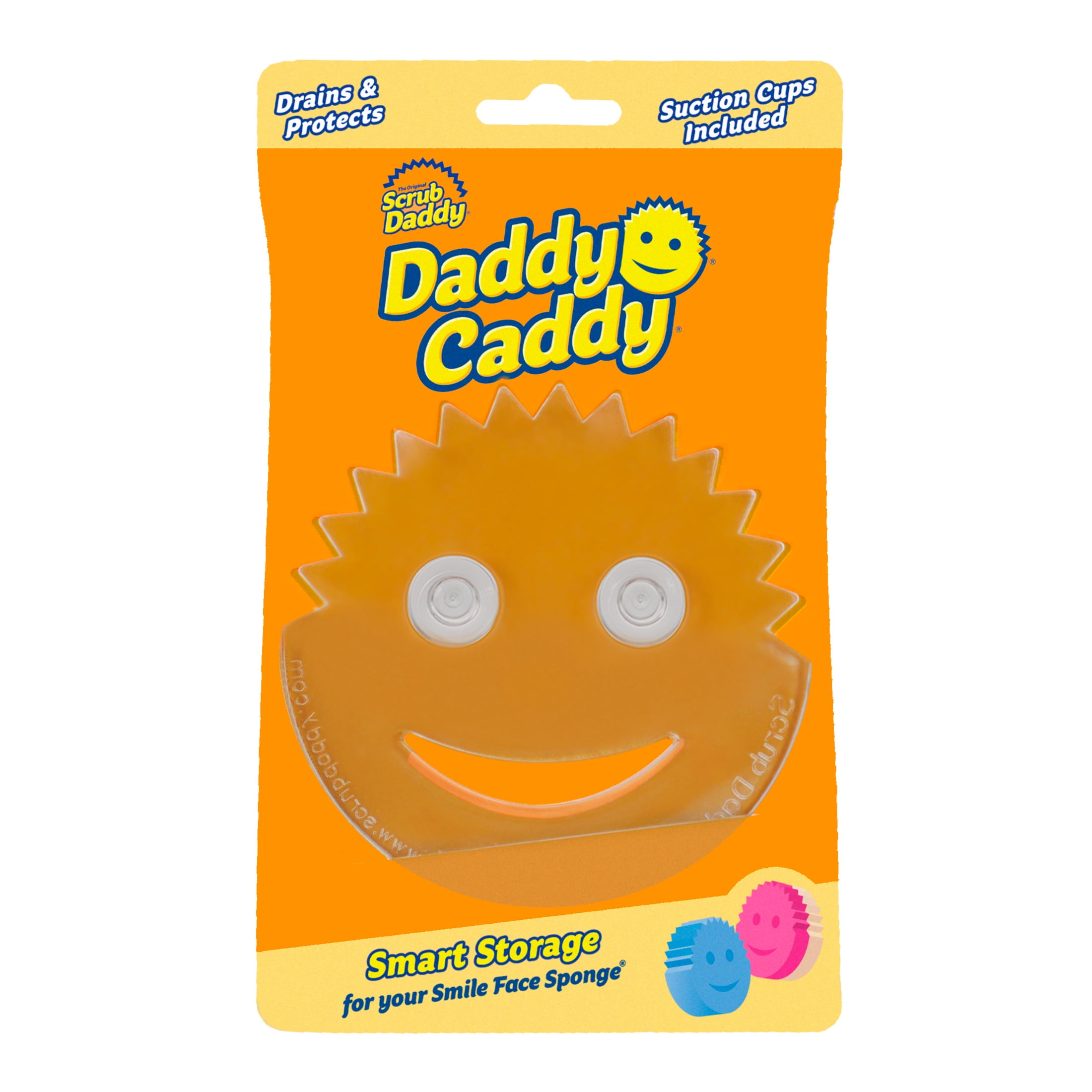 Scrub Daddy Sponge Sponge Caddy - Suction Sponge Holder, Sink Organizer Kitchen Bathroom, Self Draining, Easy Dishwasher Safe, Universal Sponges Scrubbers