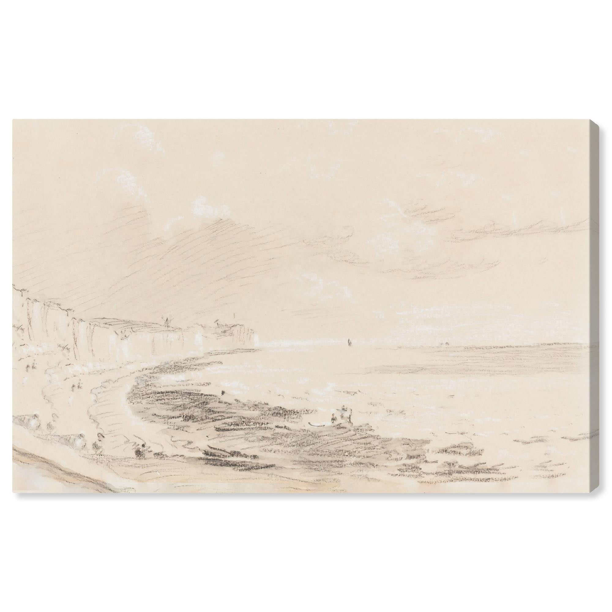 Sea Coast Scene 19th Century Canvas Coastal Classic Art by Art Remedy, Gallery Wrapped, 36" x 24"