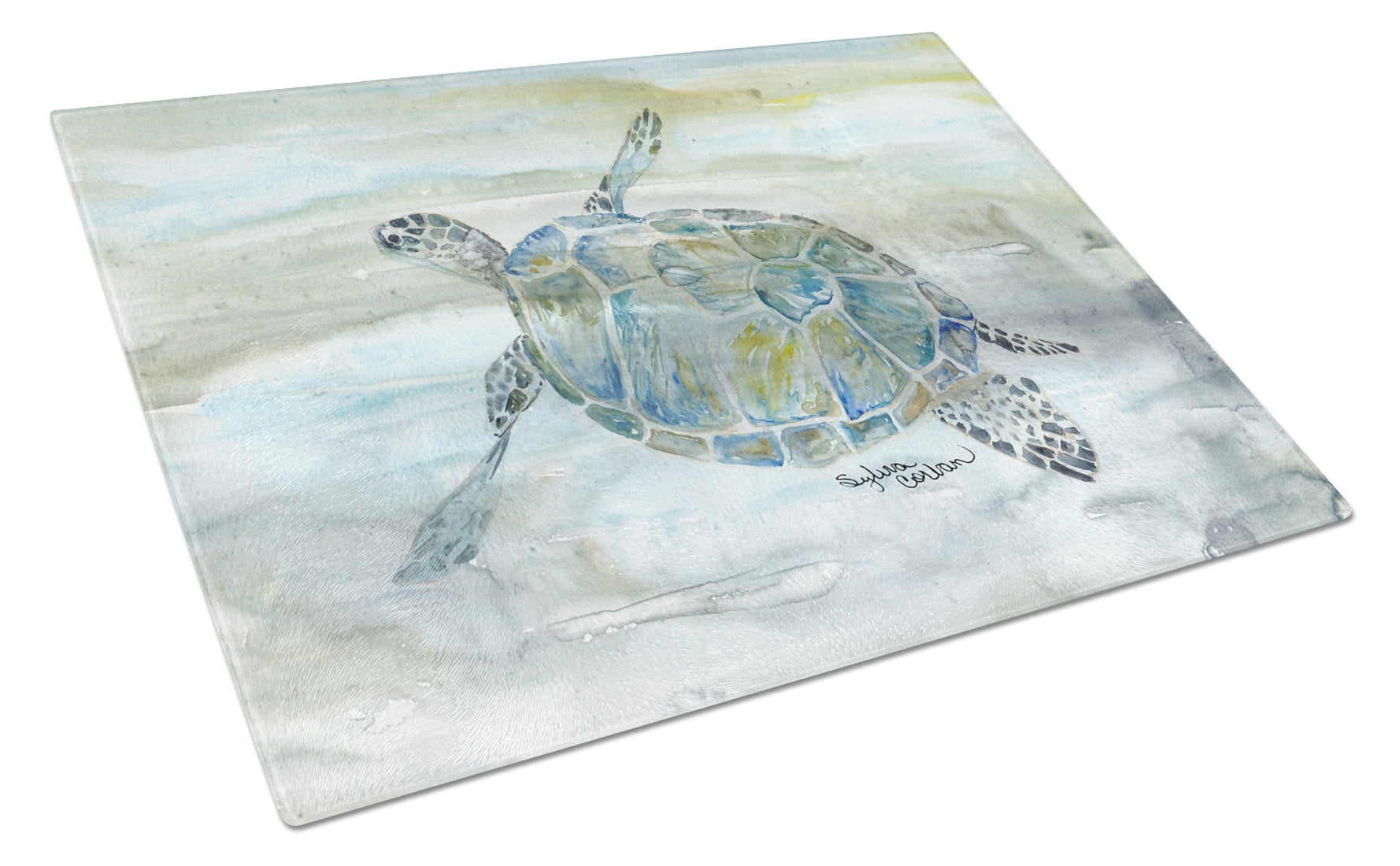 Caroline's Treasures Tempered Glass Sea Turtle Cutting Board