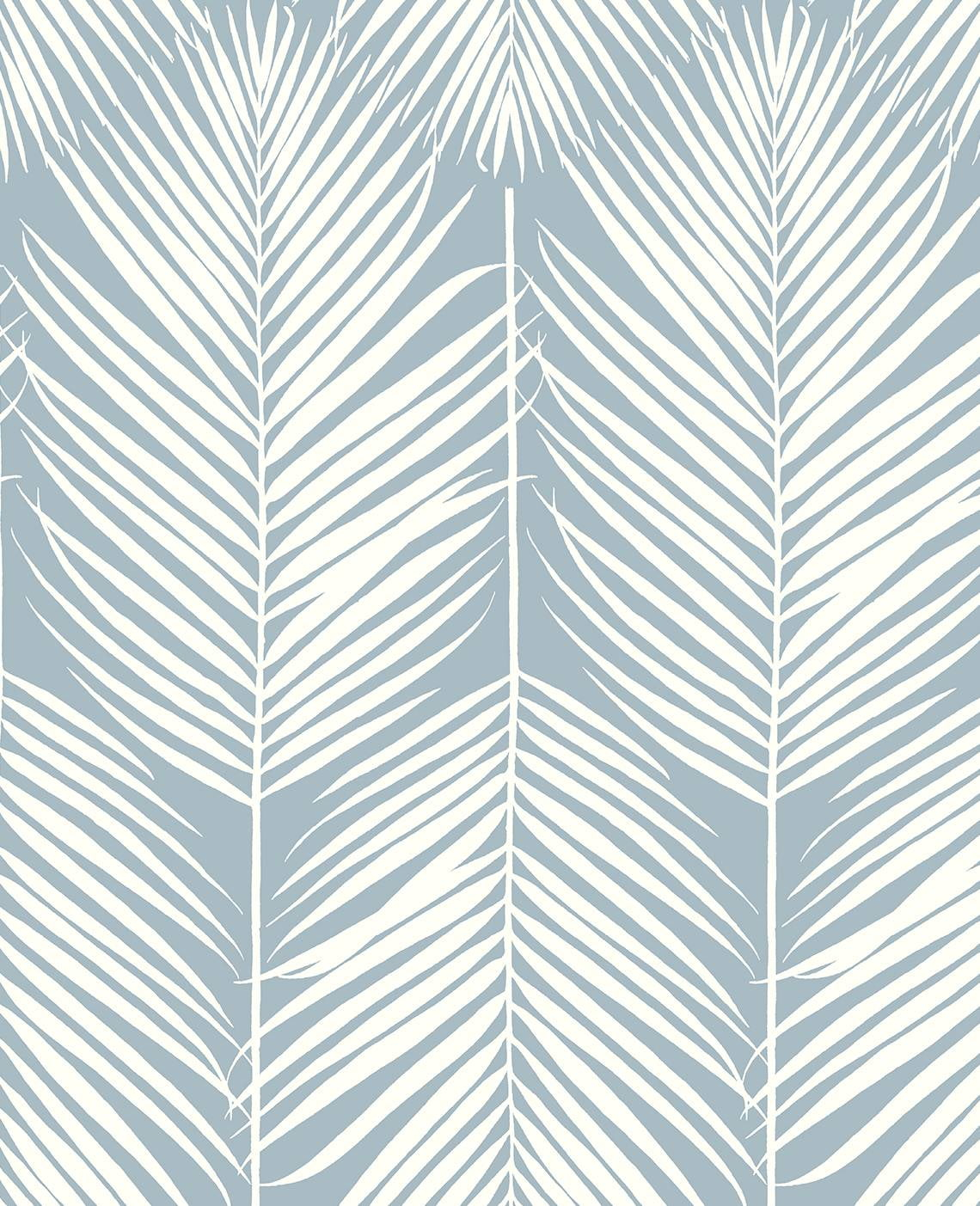 Seabrook Designs Light Blue Palm Silhouette Prepasted Wallpaper