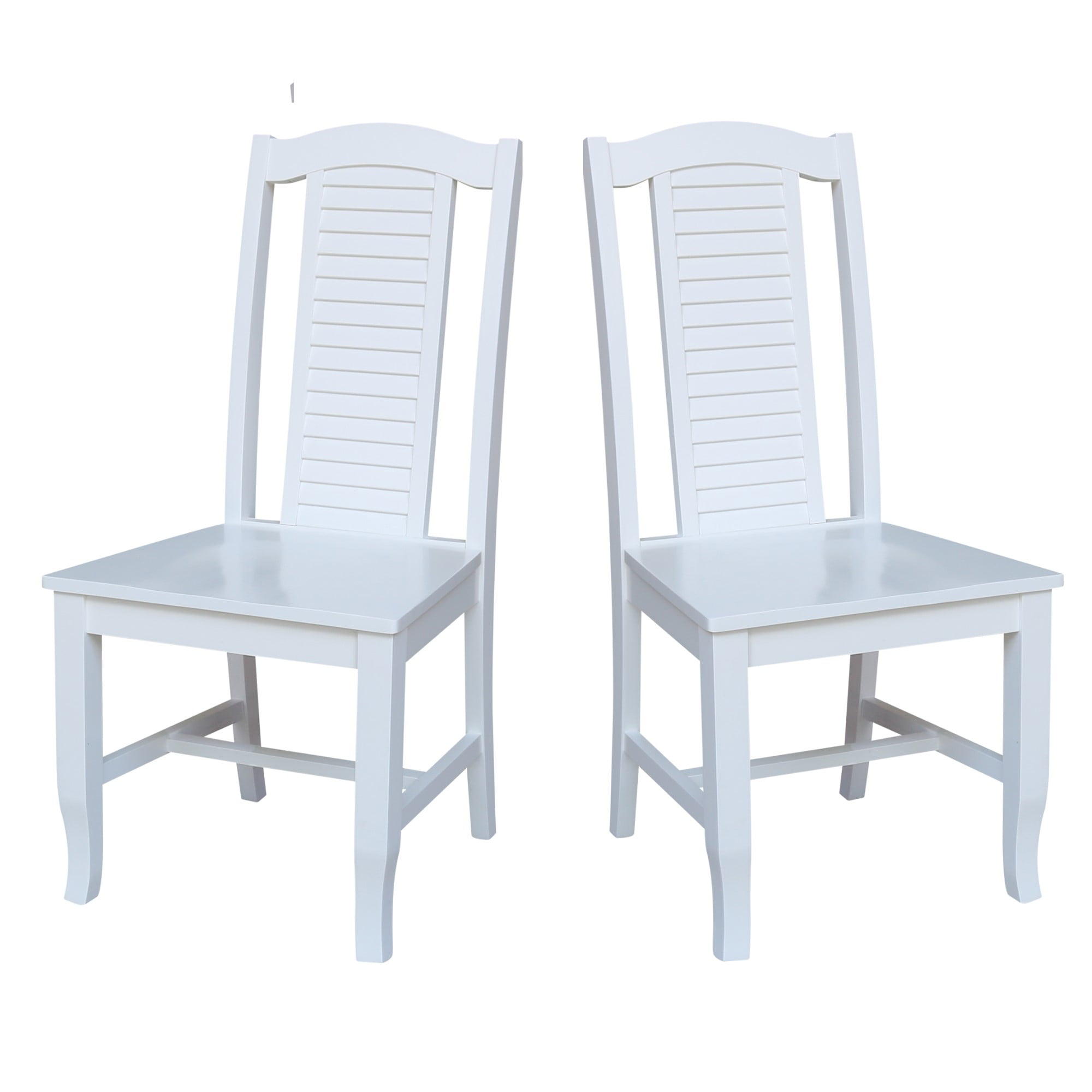 Seaside Solid Wood Chairs in White - Set of 2