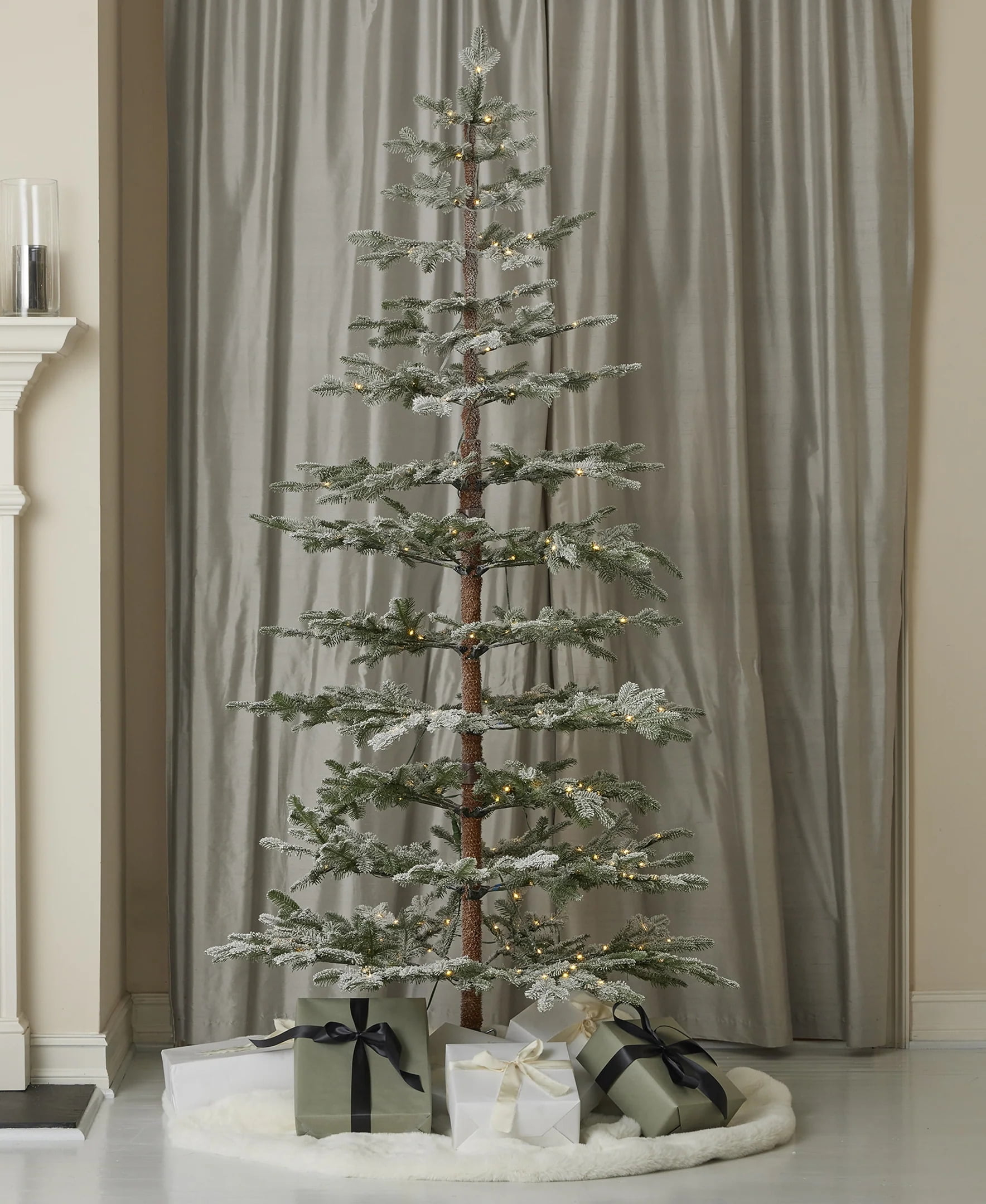 Seasonal LLC 7FT Sierra Pine Christmas Tree, 42 Inches Diameter, Pre-Strung with 300 Warm White LED Lights, Long-Lasting LED Bulbs, Tree Storage Bag