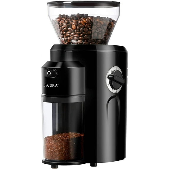 Secura Conical Burr Coffee Grinder, Electric Coffee Grinder with 18 Grind Settings, Adjustable Burr Mill Coffee Bean Grinder for 2-10 Cups