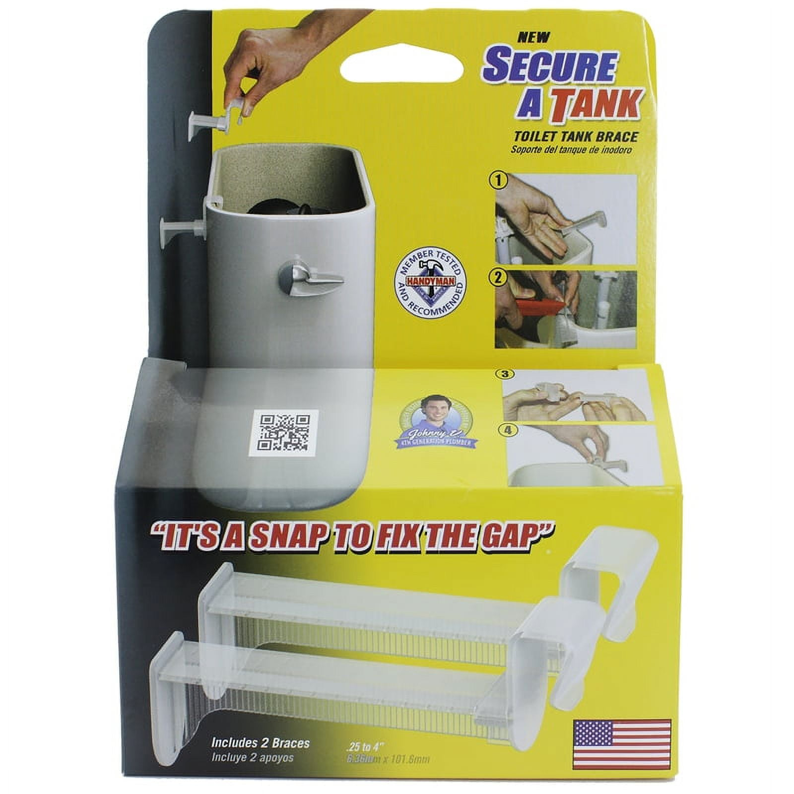 Secure A Tank SAT-068 Toilet Tank Brace White White Pair