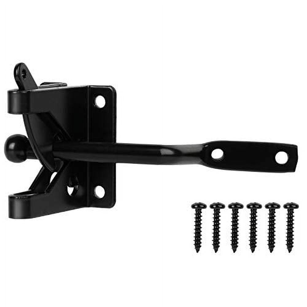 Gate Latch Automatic Gate Gravity Latch Self Locking Fence Gate Latch with Pull Cable for Wooden Fence Gates Door, Black