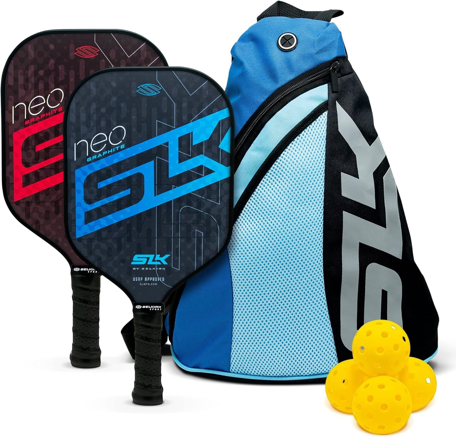 by Selkirk Pickleball Paddle Bundles | SLK Neo Fiberglass and Graphite Pickleball Paddles | SLK Atlas Raw Carbon Fiber Pickleball Paddle | Pickleball Rackets Designed in The USA