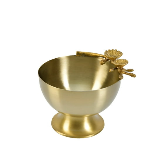 Serene Spaces Living 5" Suvarna Serving Bowl, Stainless Steel, Food-Safe, Golden Tableware, Single