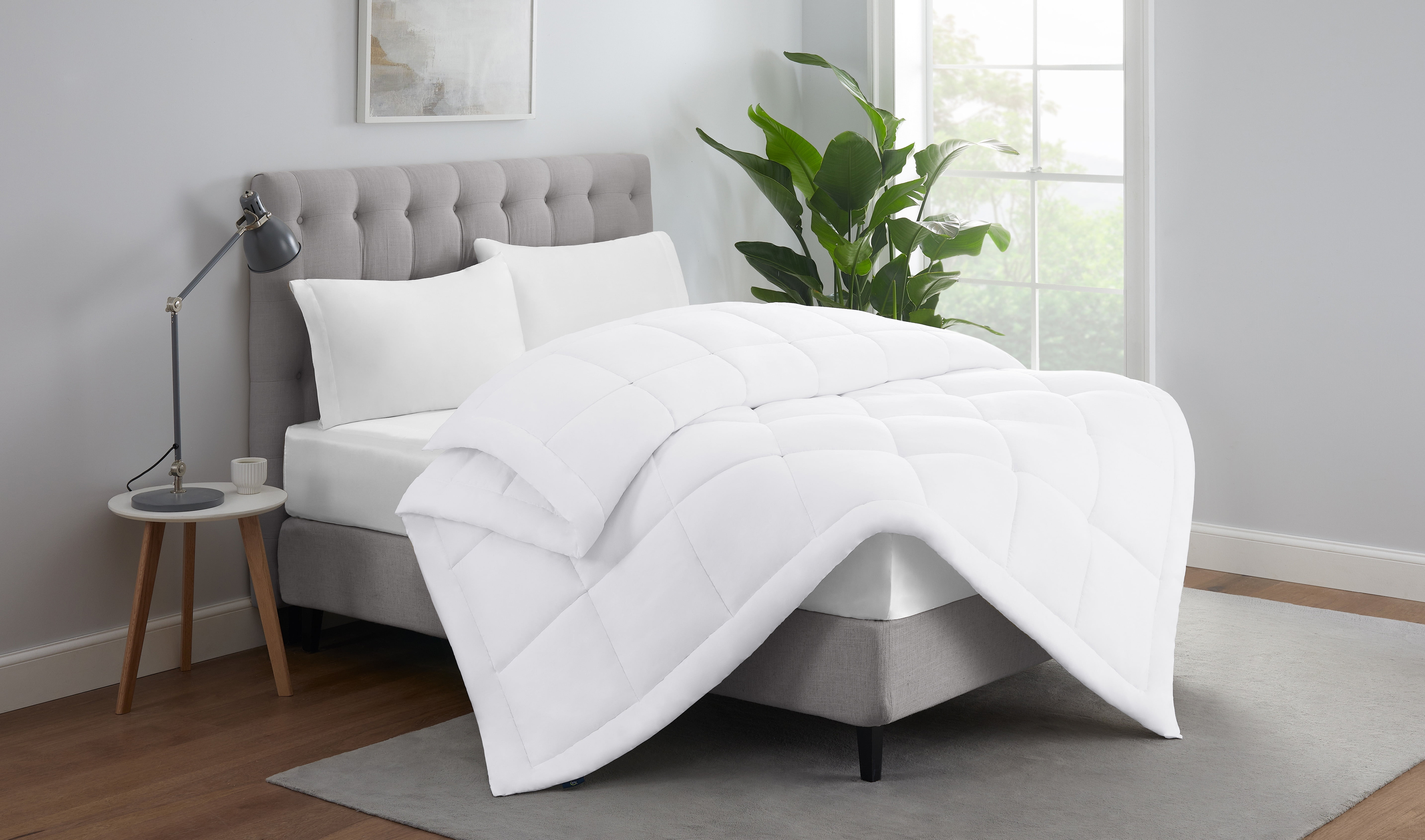 Serta ComfortSure Edredón Alternativo de Plumón, Relleno de Edredón Acolchado, Twin XL 92” x 68”, Blanco