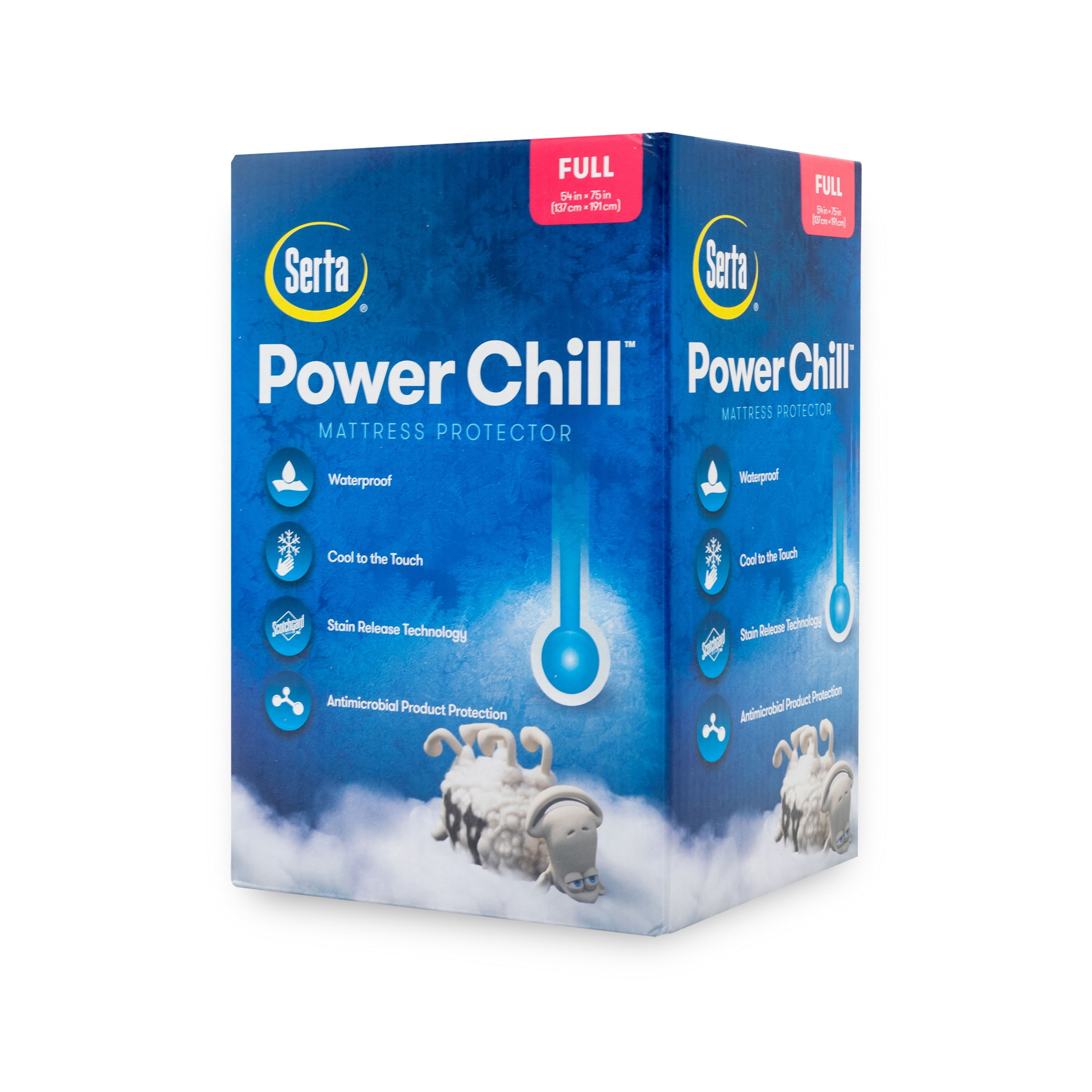 Serta Power Chill Cooling Fitted Mattress Protector, Full