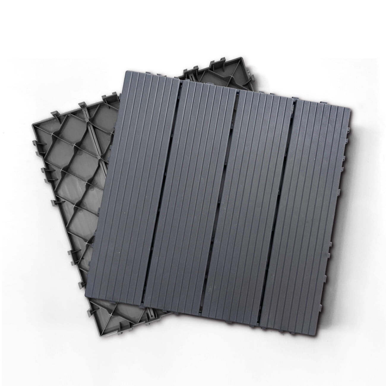 35 Pack Deck Tiles, 12 "x12" Square Interlocking Deck Tiles, Plastic Composite Deck Tiles Interlocking Outdoor All Weather, Pool Balcony Backyard Terrace, Dark Gray