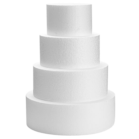 4 Pack Foam Cake Dummy for Decorating and Wedding Display,Sculpture,Modeling DIY Arts,Kids Class,Floral