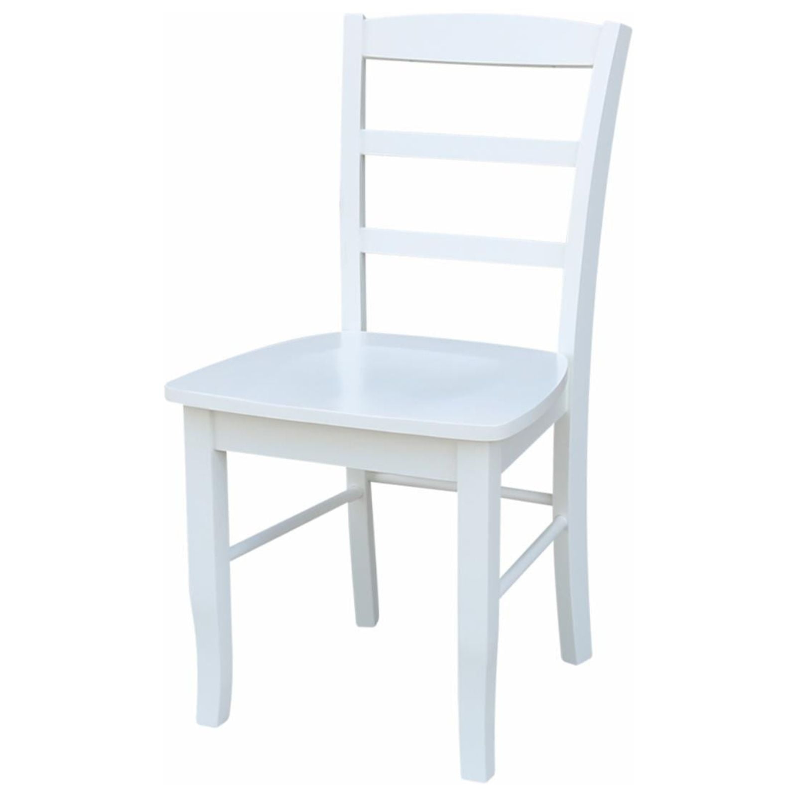 International Concepts Set of Two Madrid Solid Wood Ladderback Chairs in White