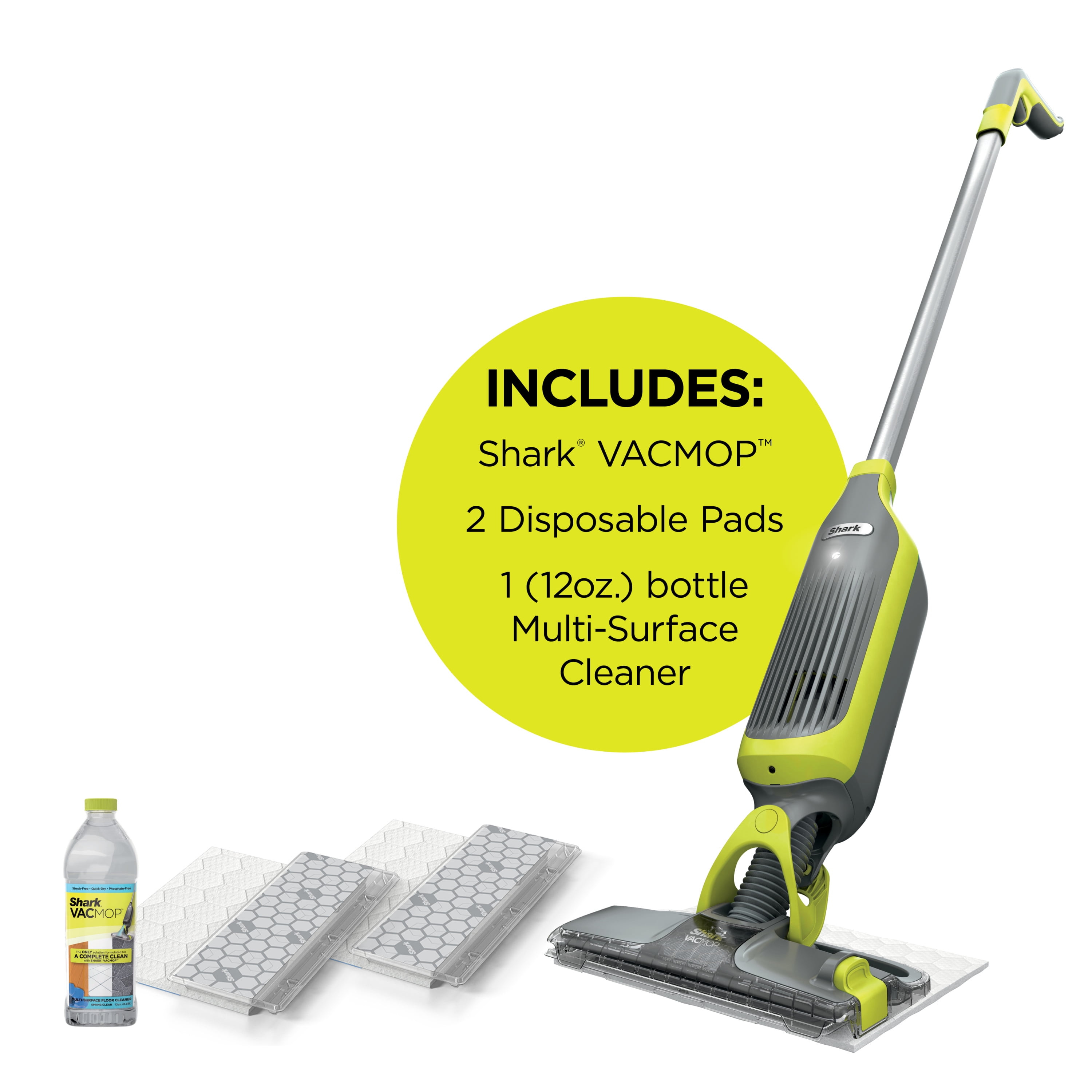 Restored Shark VACMOP Cordless Hard Floor Vacuum Mop with Disposable VACMOP Pad, VM200 (Refurbished)