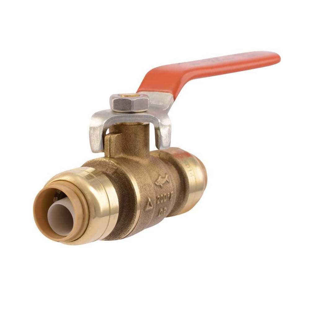 SharkBite Max 1/2 Inch Ball Valve, Push to Connect Brass Plumbing Fitting, Water Shut Off, PEX Pipe, Copper, CPVC, PE-RT, HDPE, UR22222A
