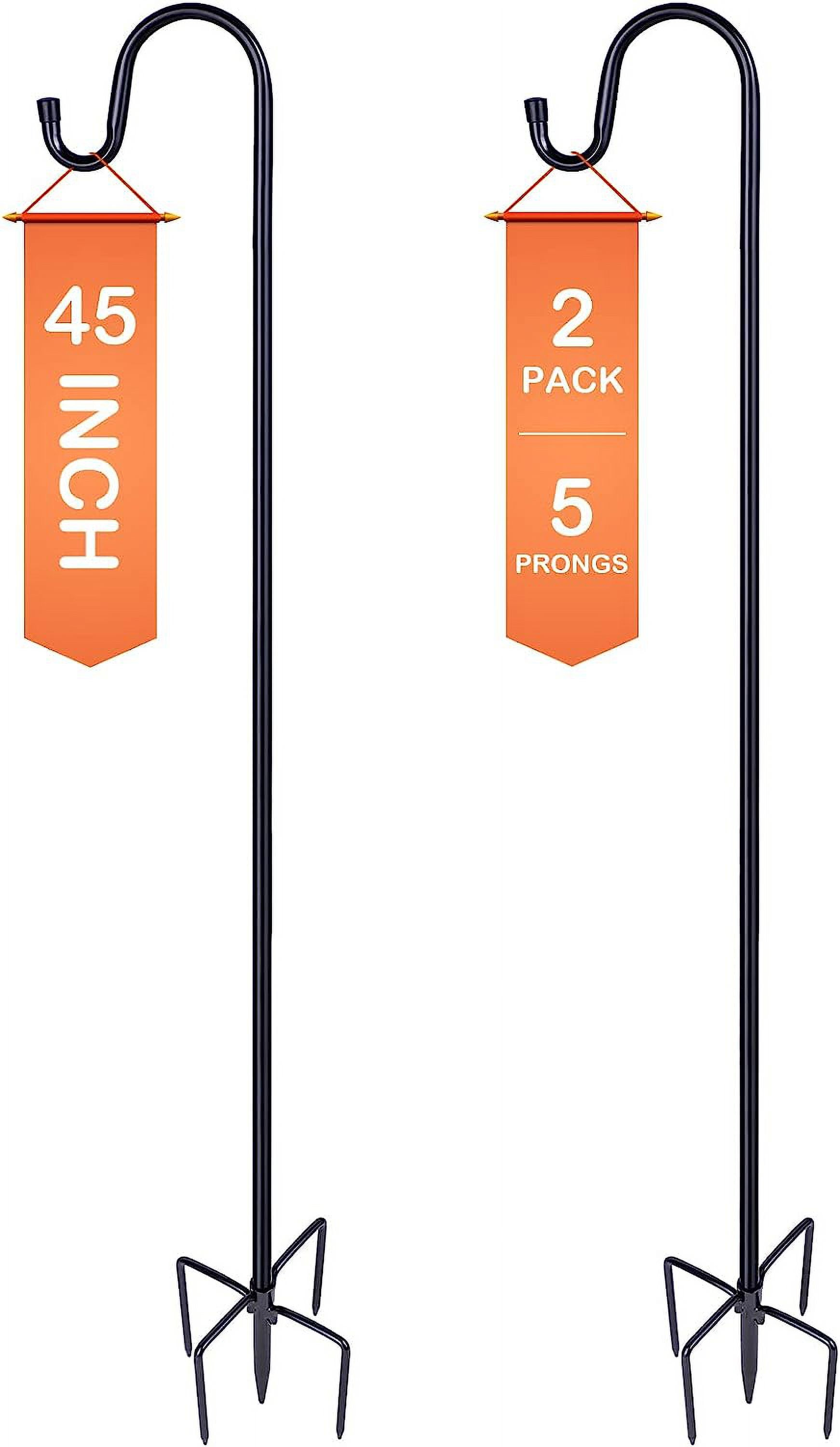 Shepherd-Hooks Adjustable for Bird-Feeder Lantern Plant-Hook Garden-Stake - Plant Stand Hanger for Outdoor Flower Basket, Bird Feeder Hanger Weddings Decor 2 45 Inch
