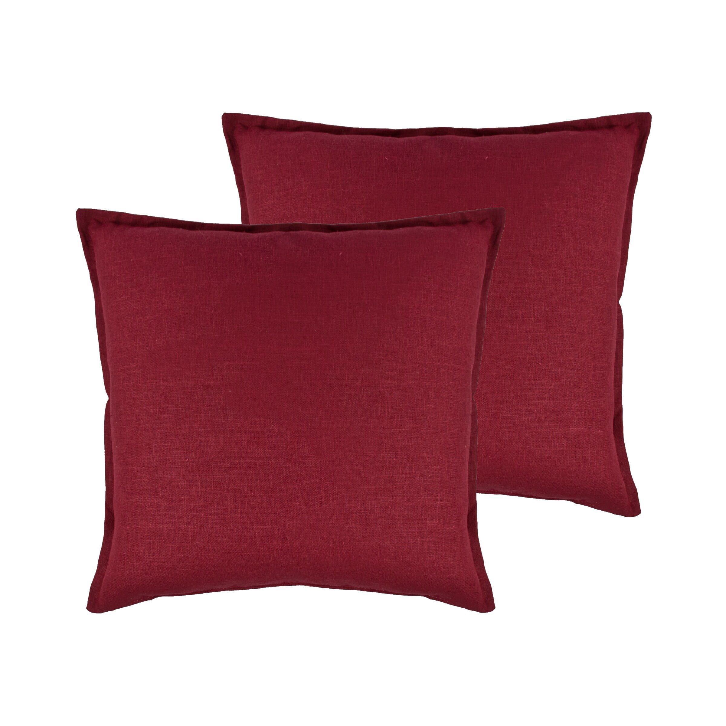 Sherry Kline Lombard Almohada Decorativa Reversible de Lino de 20 Pulgadas (Juego de 2) Pluma Roja