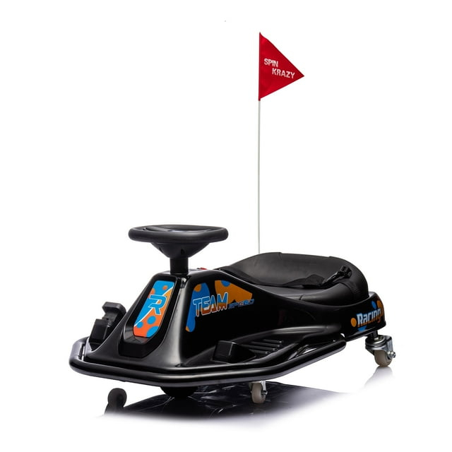 Ride on Drift Carï¼24V Electric Drifting Go-Kart for Rider with 2 Speeds, Music or Ages 3 and Older, Christmas Gifts for Boys and Girls, Black