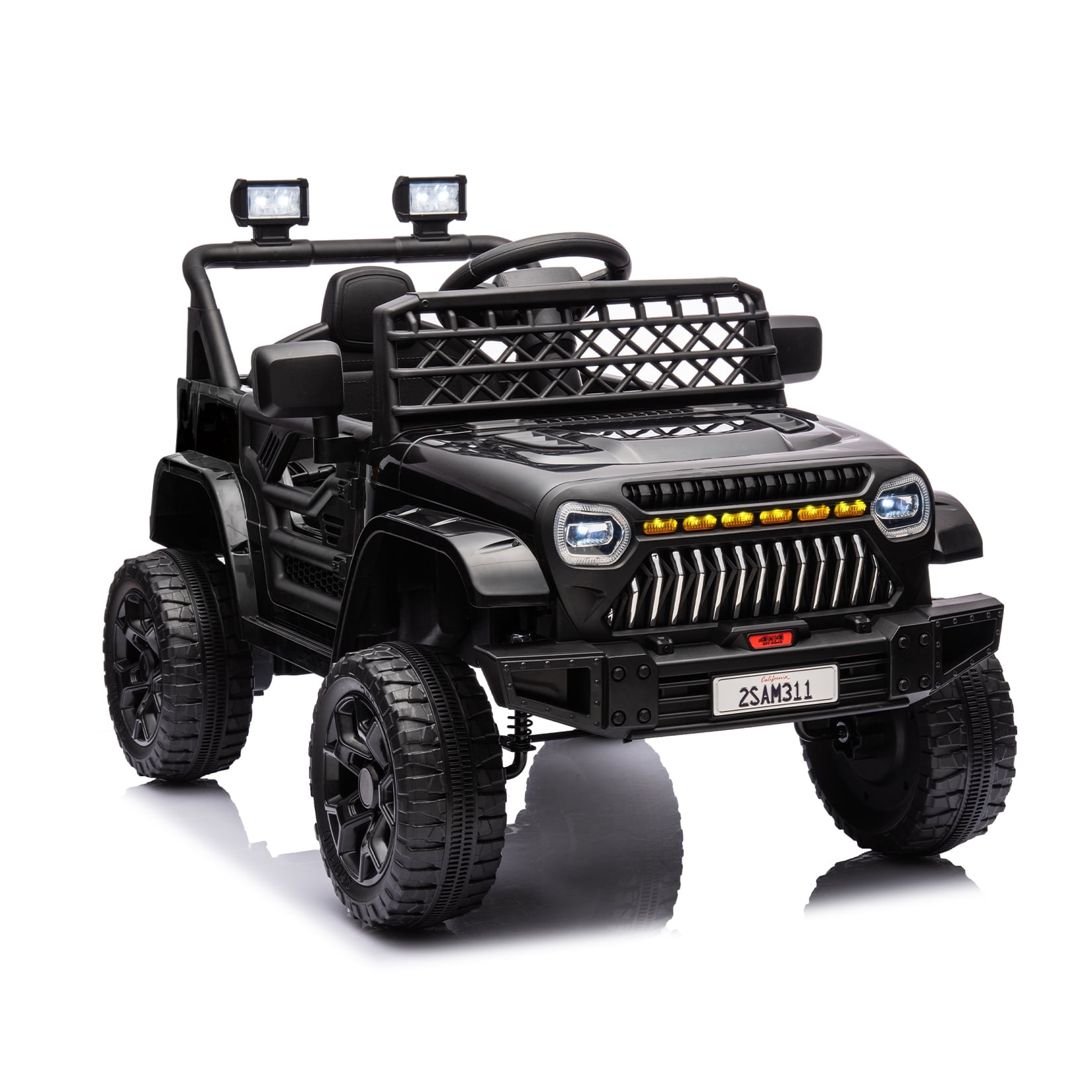 Shininglove Kids 12V Electric Ride on Toy Car with Remote Control, Spring Suspension, LED Light & Music Player