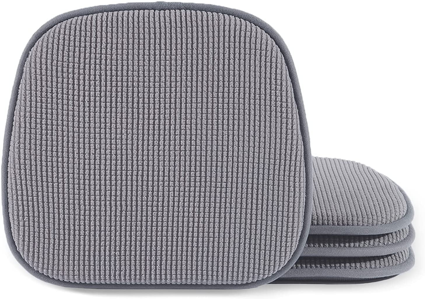 Shinnwa Chair Cushions Set of 4 Seat Cushions Soft Velvet Non Slip Chair Pads for Kitchen Dining Chairs 15 x 16 inch, Gray