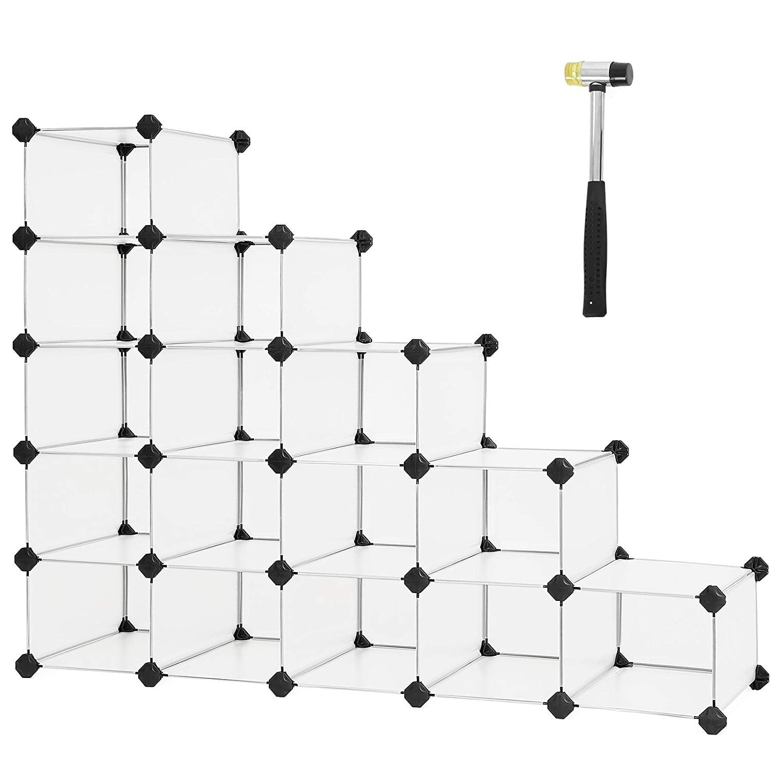 16-Cube Shoe Rack Organizer – Modular Plastic Storage Cabinet for Entryway, Closet, Hallway, Space-Saving Shoe Shelf for Bedroom , Bathroom