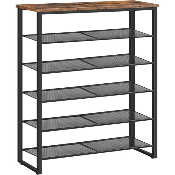 Shoe Rack, 6-Tier Shoe Organizer, for 18-24 Pairs of Shoes, Large Capacity Shoe Storage Shelf, Durable and Stable, for Entryway, Closet, Hallway, Dorm Room, Industrial, Rustic Brown BF67XJ01G1
