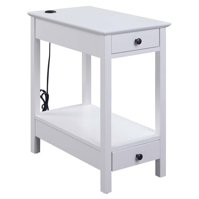 ACME Byzad Accent Table with USB Charging Dock in White