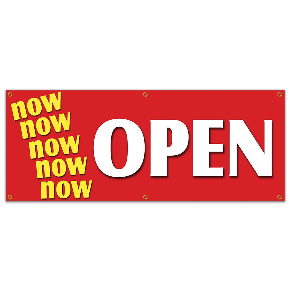 SignMission NOW OPEN BANNER SIGN Grand Opening New Store For Business Shop Sale New