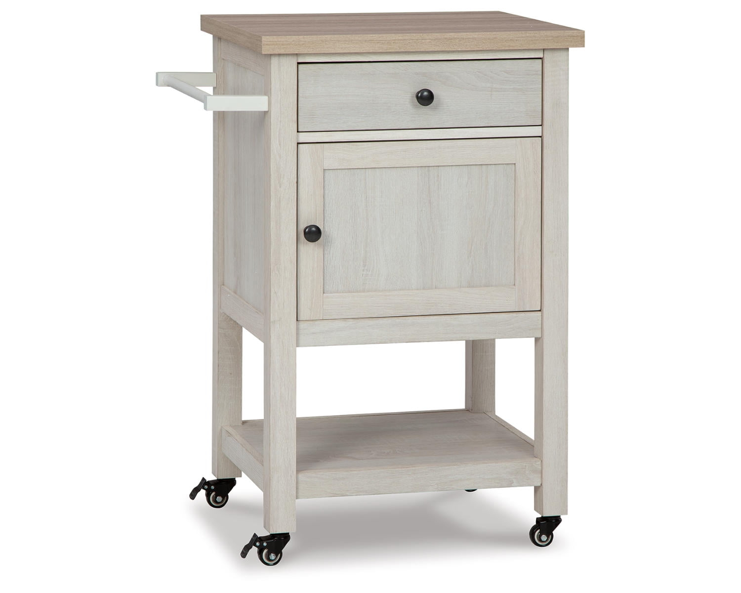 Signature Design by Ashley Casual Boderidge Bar Cart, Antique White