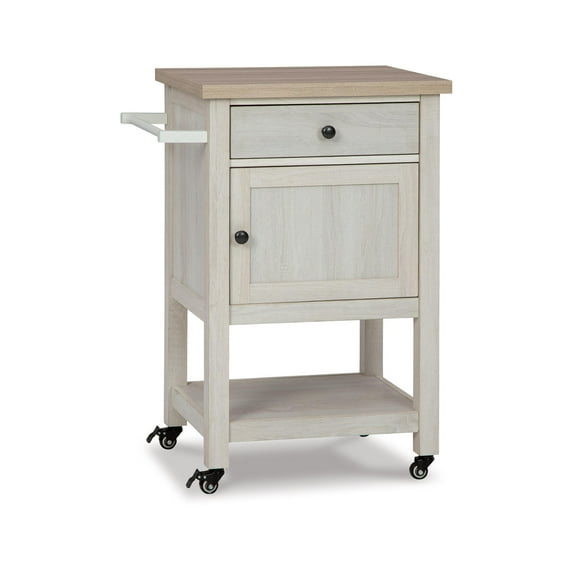 Signature Design by Ashley Casual Boderidge Bar Cart, Antique White