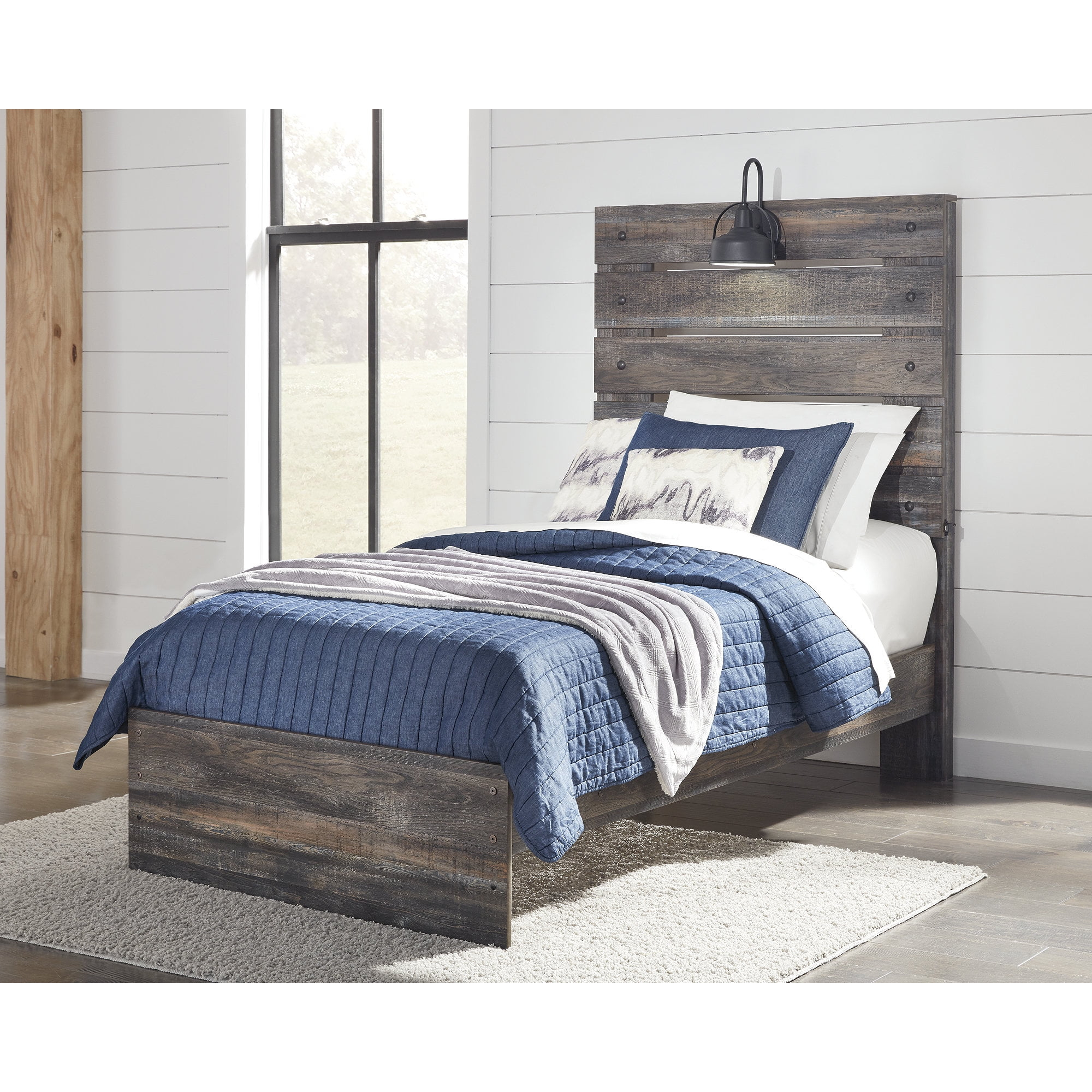 Signature Design by Ashley Casual Drystan Twin Panel Headboard  Multi