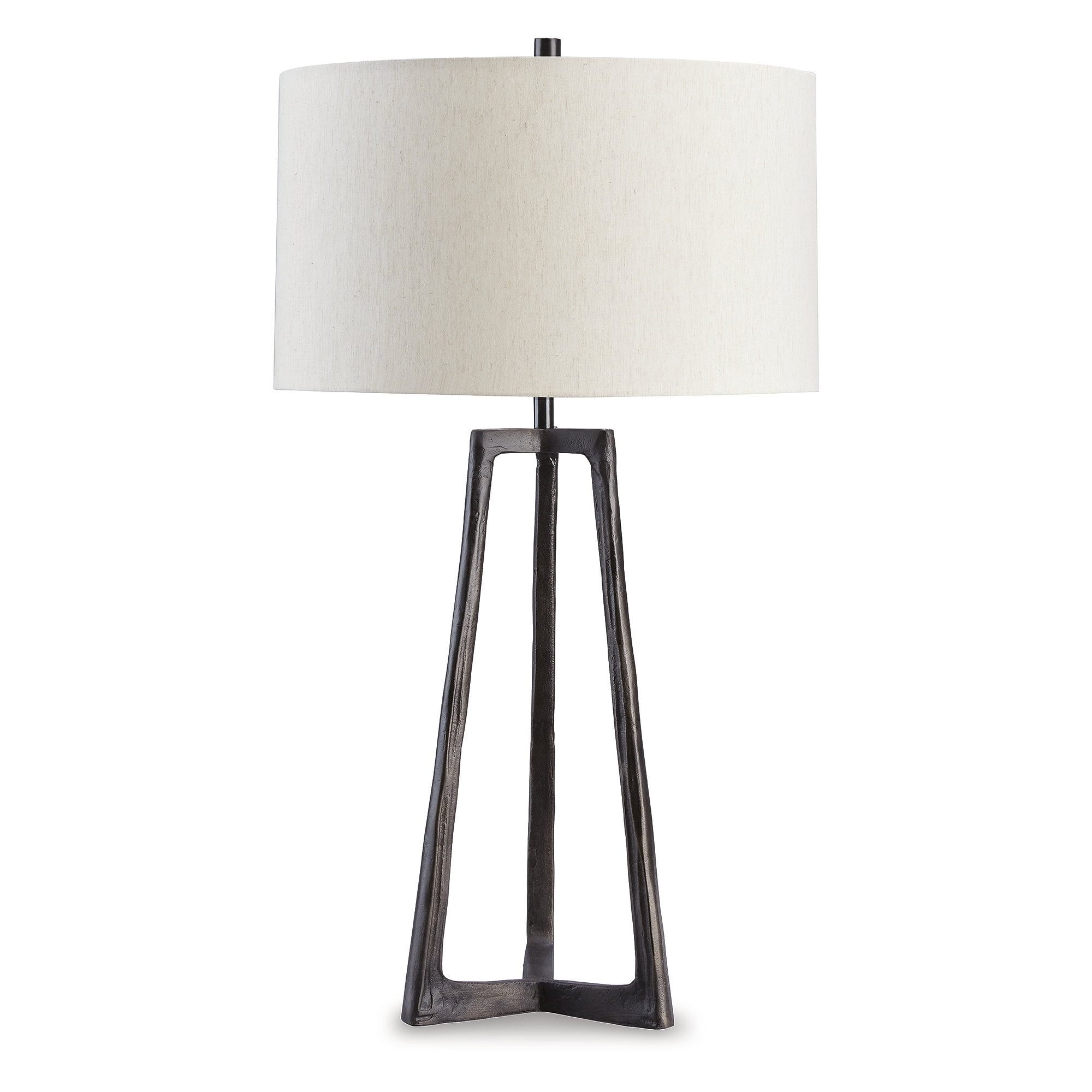 Wynlett Metal Table Lamp Antique Black - Signature Design by Ashley: Modern Accent, 3-Way Switch, UL Listed, Drum Shade