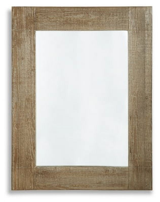 Signature Design by Ashley Casual Waltleigh Accent Mirror  Distressed Brown