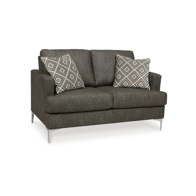 Signature Design by Ashley Contemporary Arcola RTA Loveseat Microfiber Java