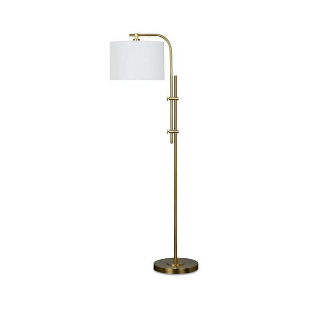 Baronvale Metal Floor Lamp Brass - Signature Design by Ashley: Adjustable Arm, UL Listed, 100W, Modern Style