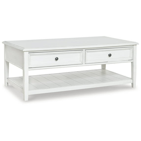 Signature Design by Ashley Contemporary Kanwyn Coffee Table, Whitewash