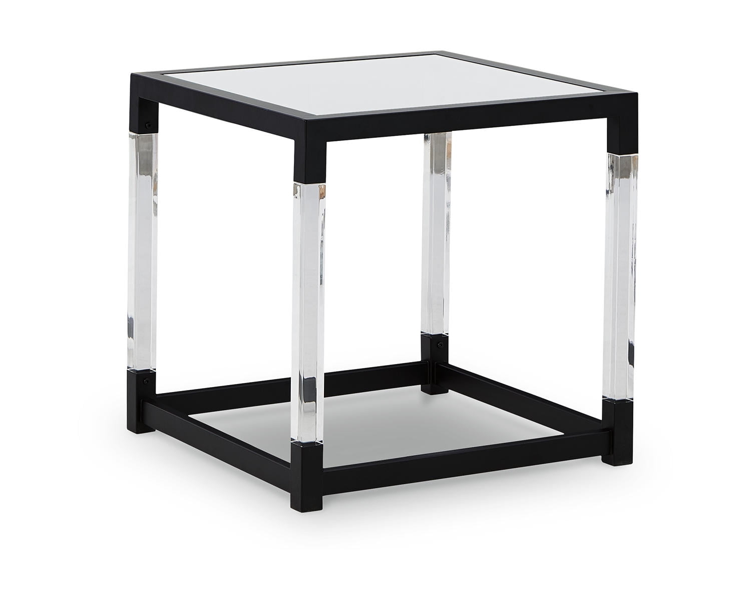 Signature Design by Ashley Contemporary Nallynx End Table  Metallic Gray