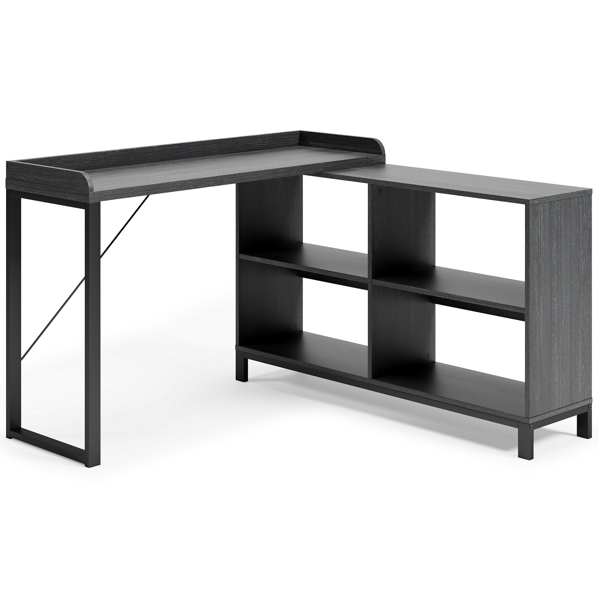Signature Design by Ashley Contemporary Yarlow Home Office L-Desk, Black