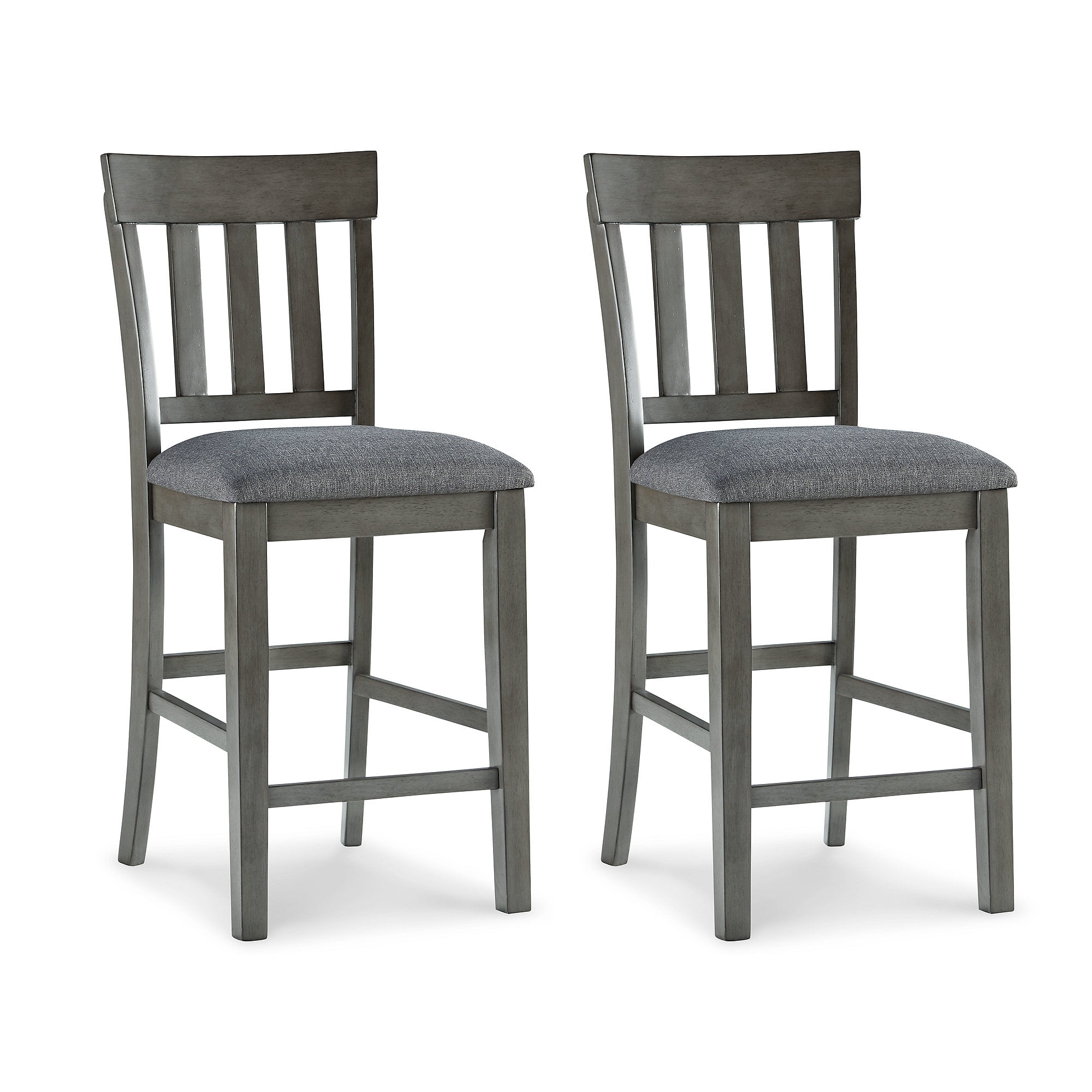 Signature Design by Ashley Hallanden Counter Height Upholstered Barstool, Set of 2, Two-Tone Gray